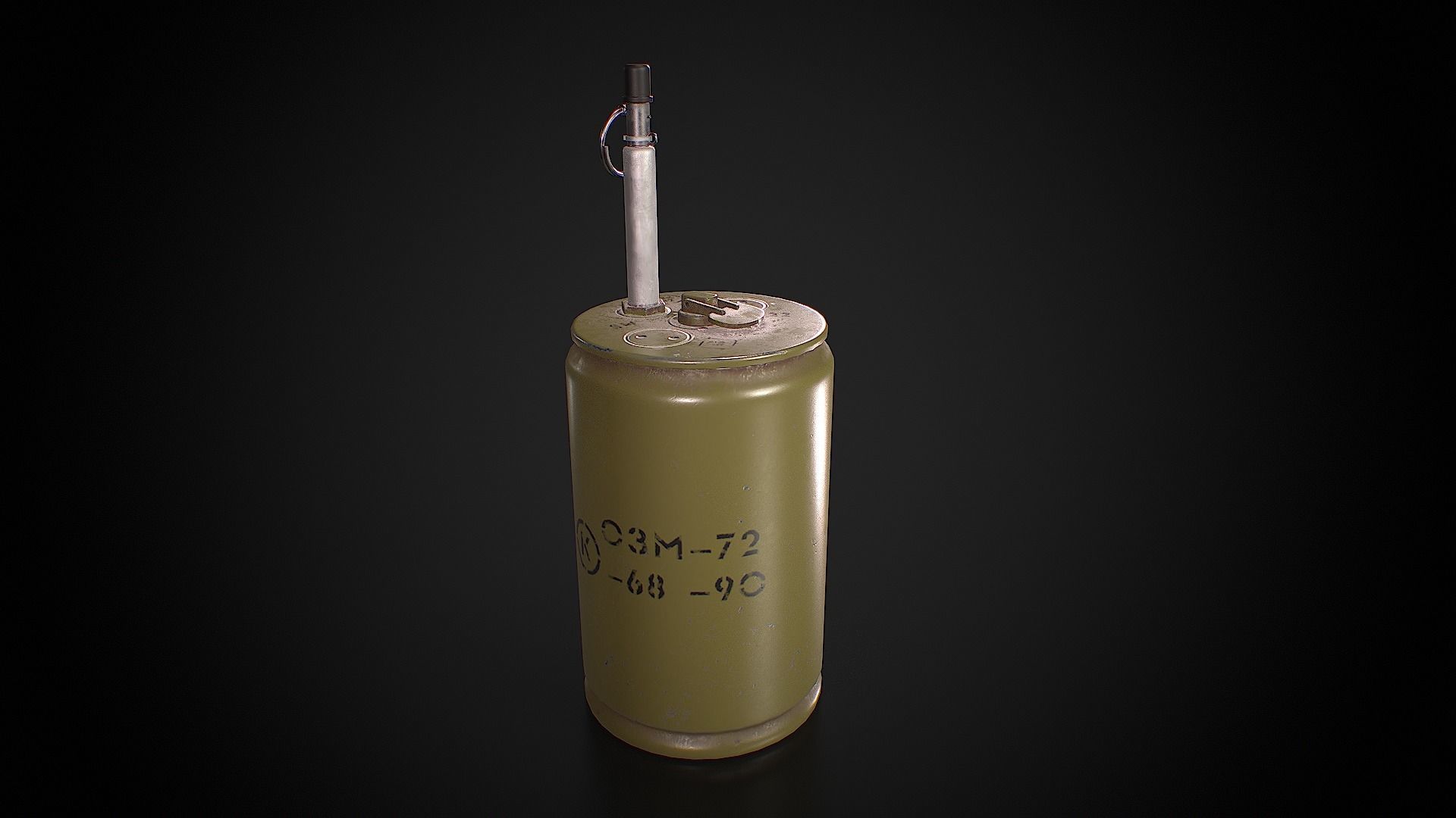 Anti-personnel bouncing mine  OZM-72 Low-poly 3D model_4