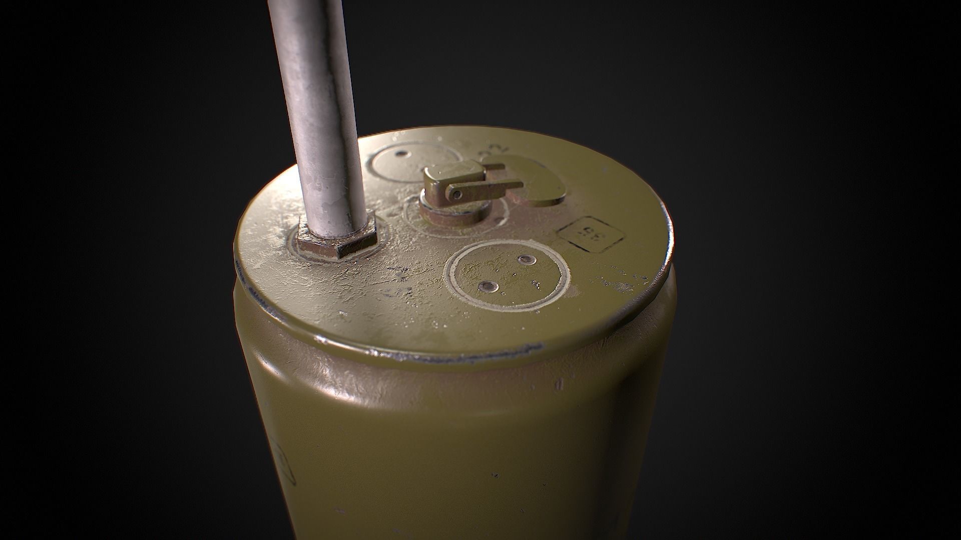 Anti-personnel bouncing mine  OZM-72 Low-poly 3D model_10