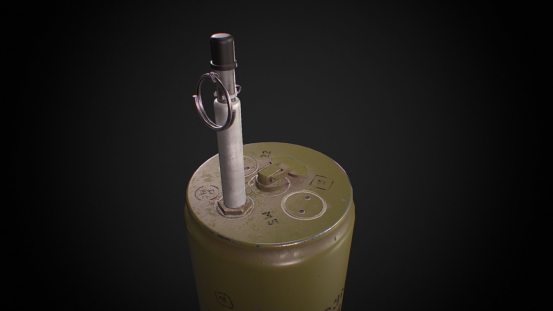 Anti-personnel bouncing mine  OZM-72 Low-poly 3D model_9