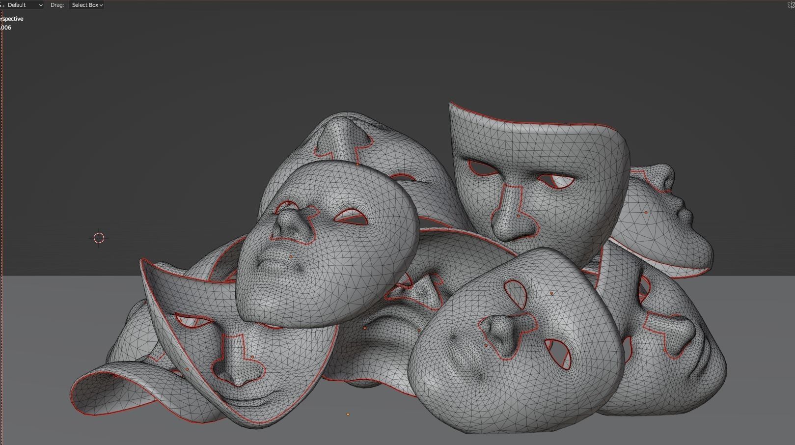 Low Poly Carnaval Mask 4k Low-poly 3D model_4