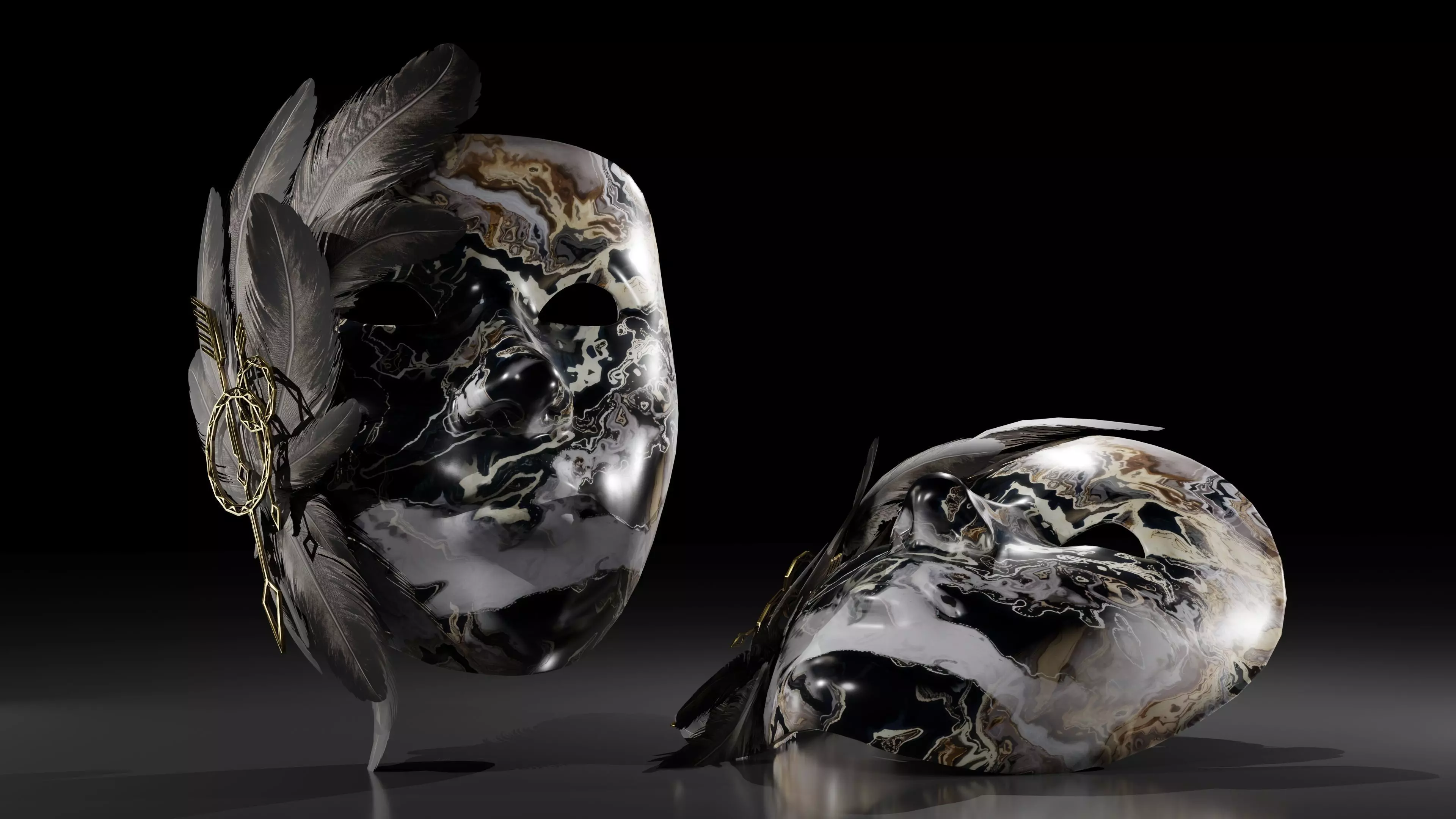 Low Poly Carnaval Mask 4k Low-poly 3D model_0