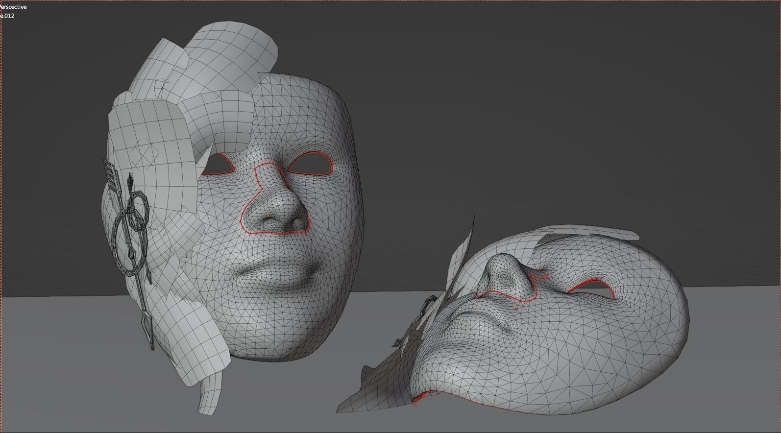 Low Poly Carnaval Mask 4k Low-poly 3D model_2