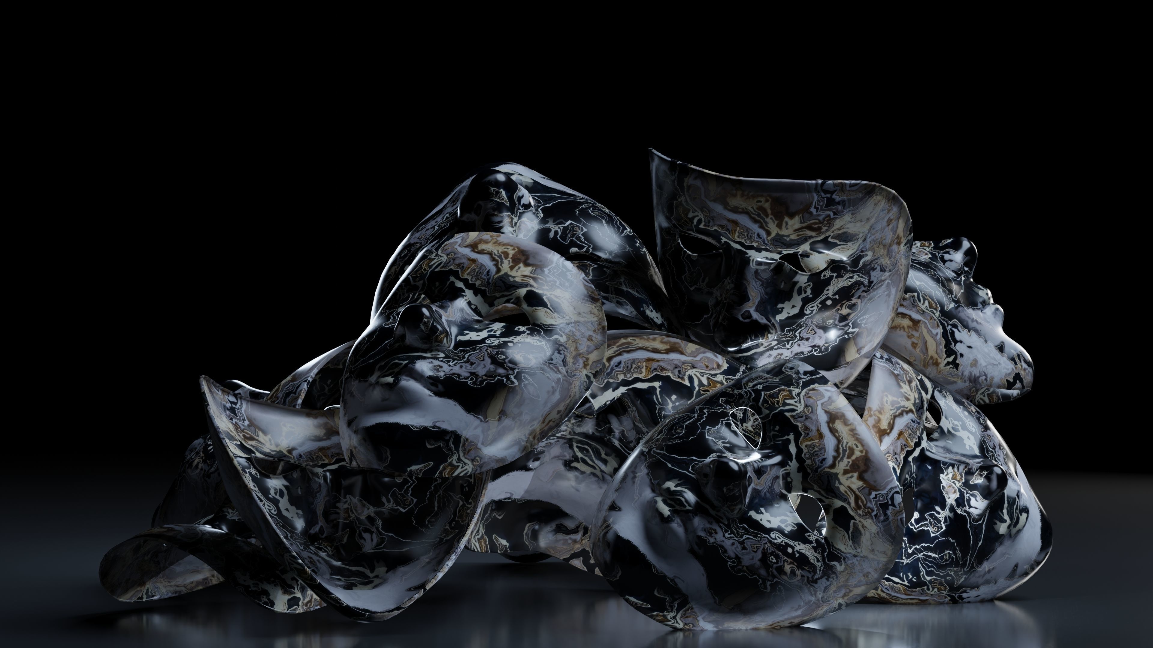 Low Poly Carnaval Mask 4k Low-poly 3D model_3