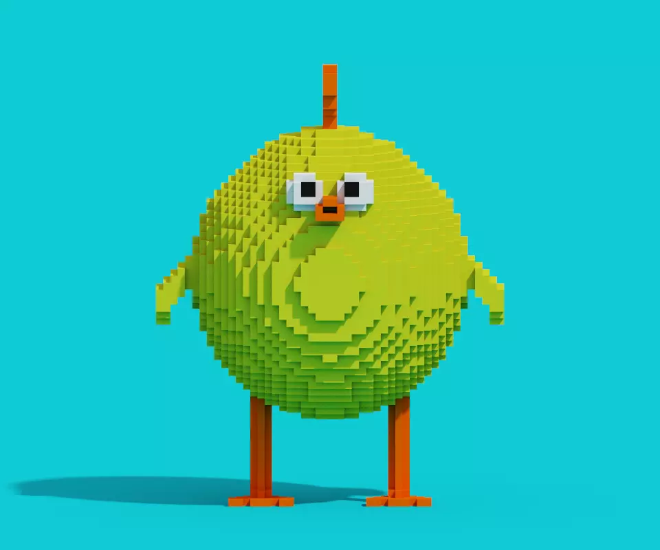 Voxel Chicken Low-poly 3D model_0
