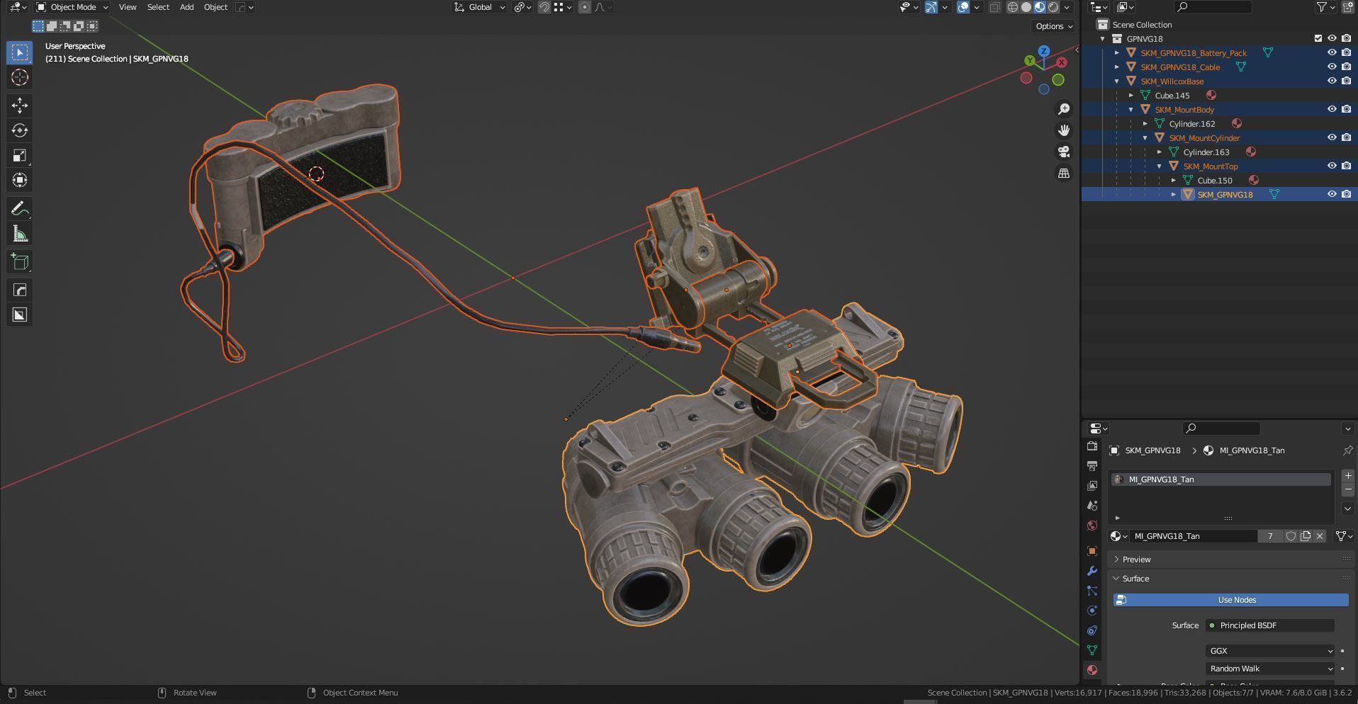 GPNVG-18 NIGHT VISION GOGGLE Low-poly 3D model_24