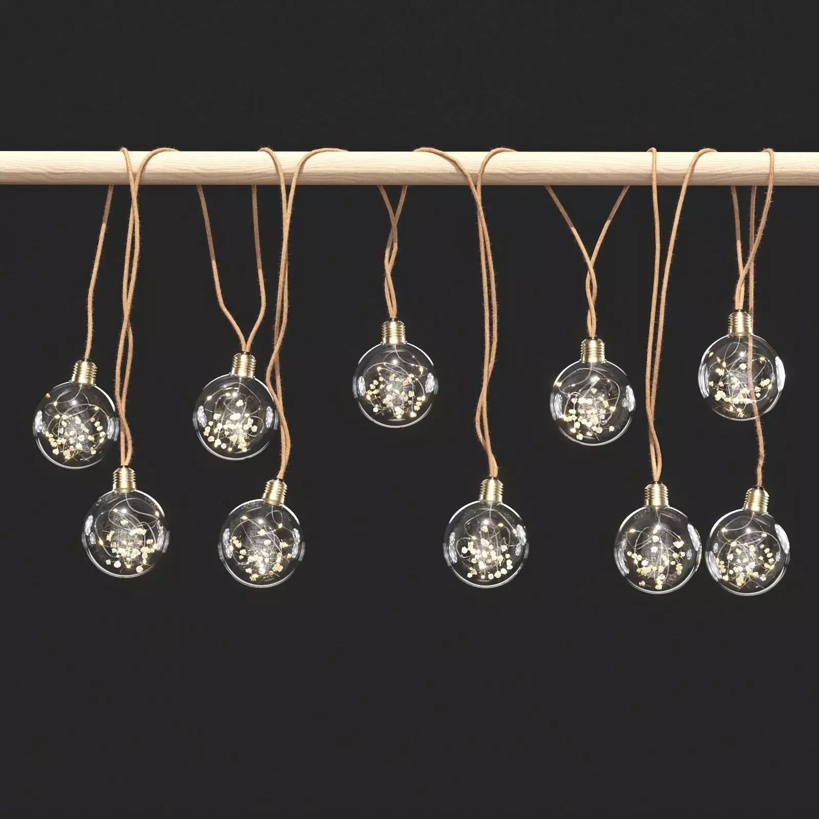 BUTLERS Dried Flower Light bulb String 3D model_0