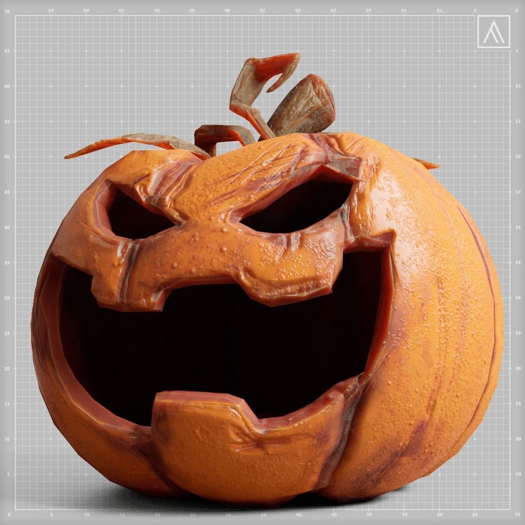 Halloween Pumpkin - 3d model Low-poly 3D model_6