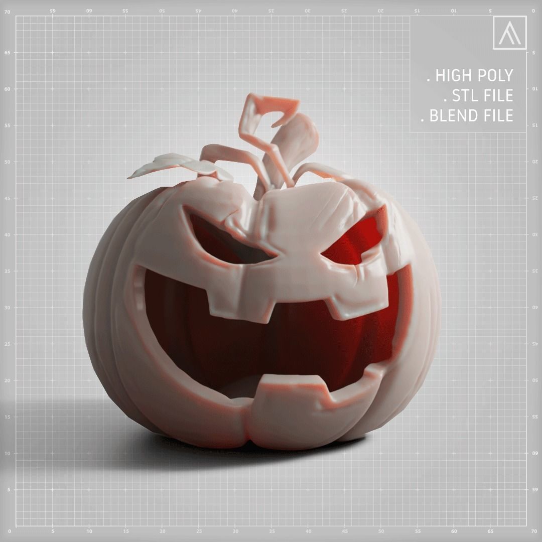 Halloween Pumpkin - 3d model Low-poly 3D model_2