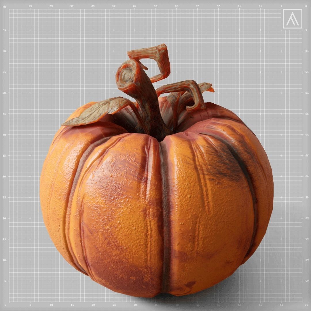 Halloween Pumpkin - 3d model Low-poly 3D model_3