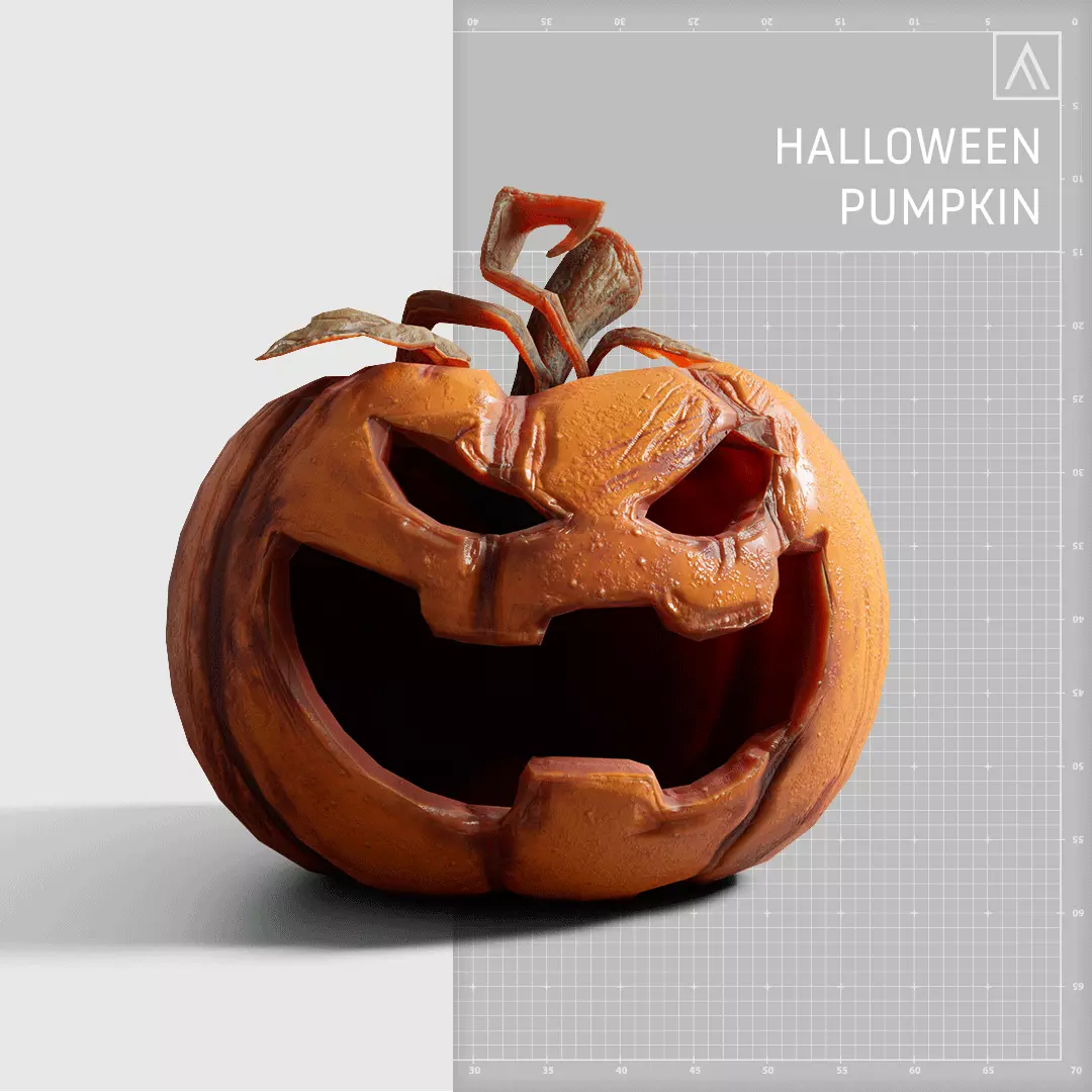 Halloween Pumpkin - 3d model Low-poly 3D model_0