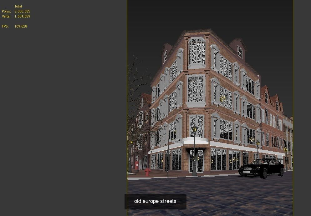 Europe buildings and streets 3D Model Collection_1
