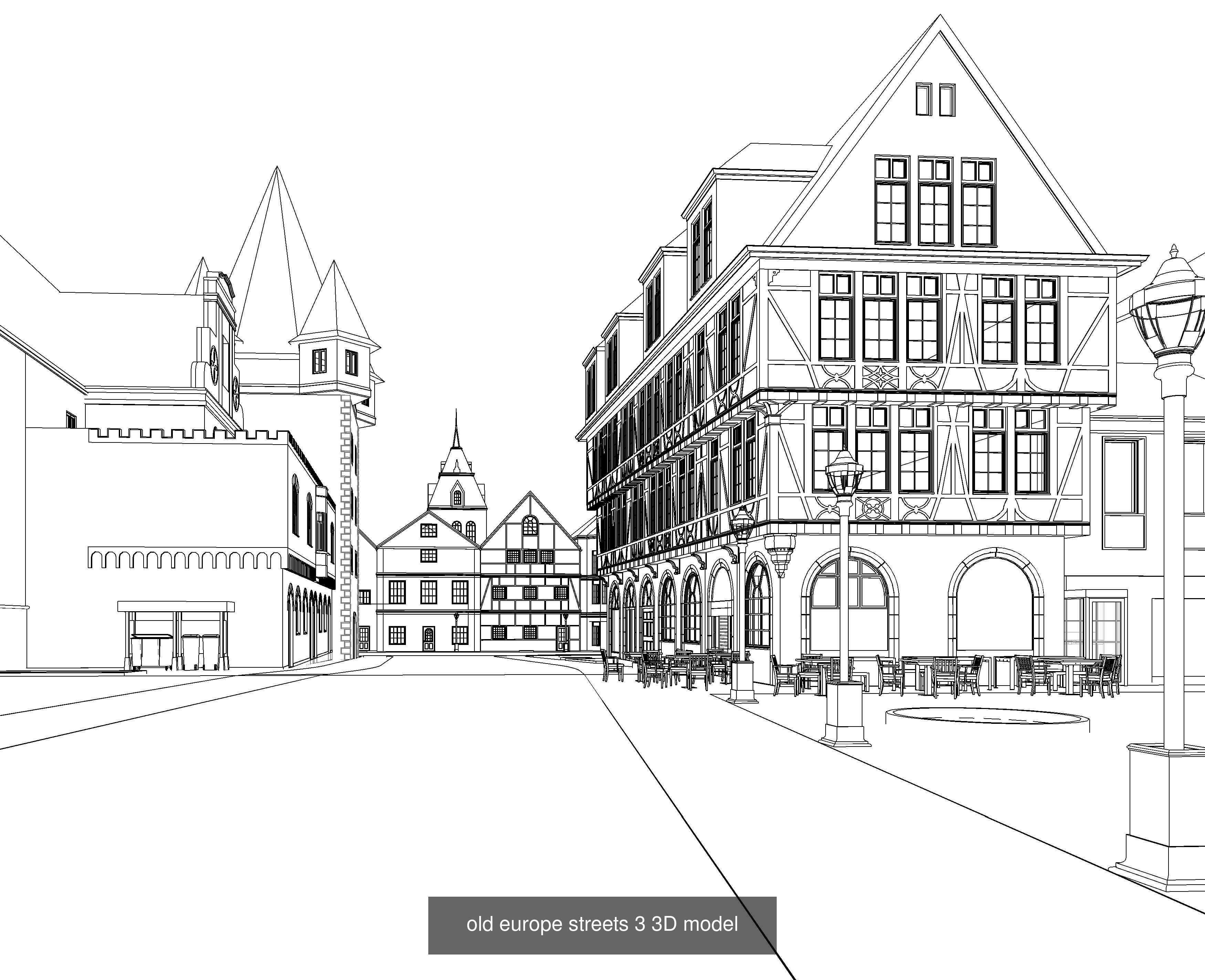 Europe buildings and streets 3D Model Collection_3