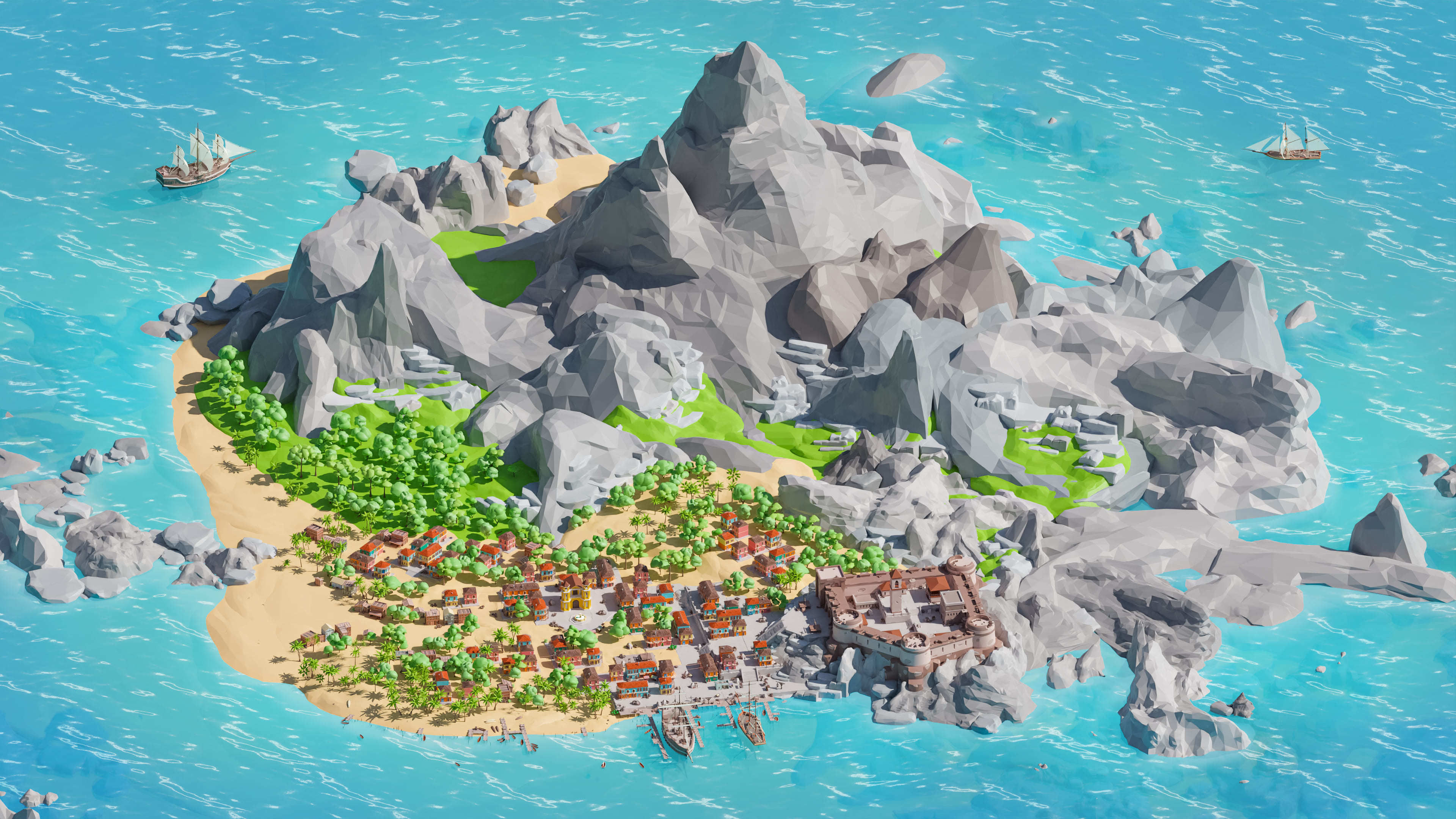 Pirates Low-poly 3D model_43