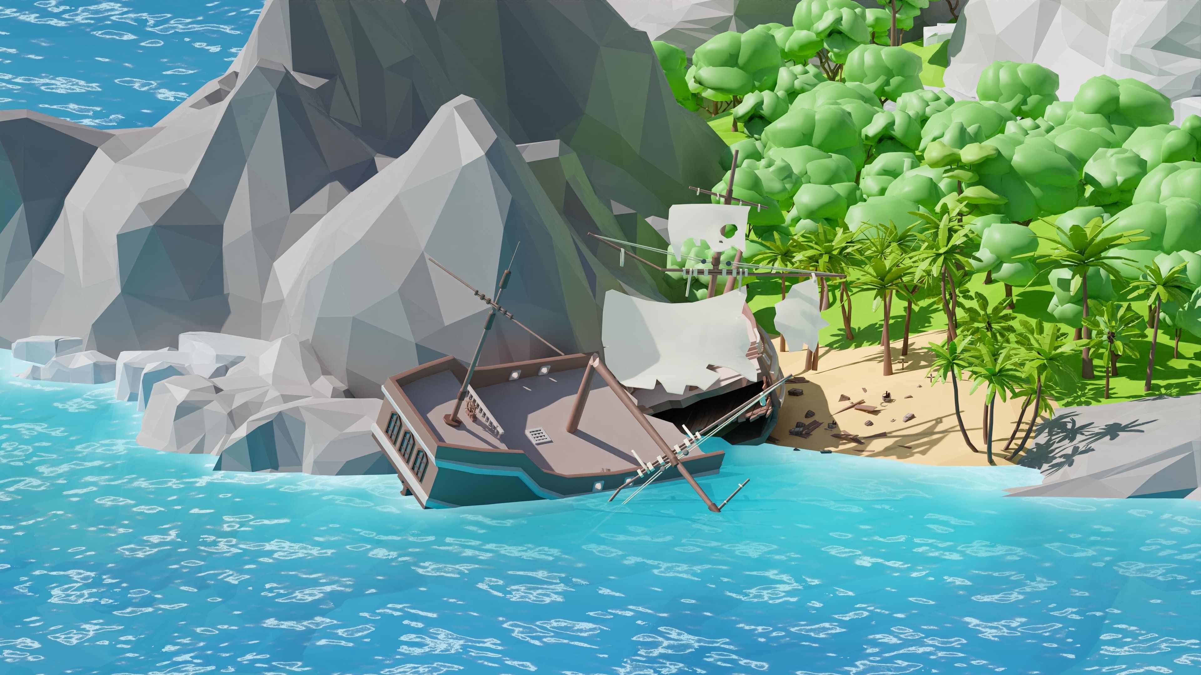 Pirates Low-poly 3D model_29
