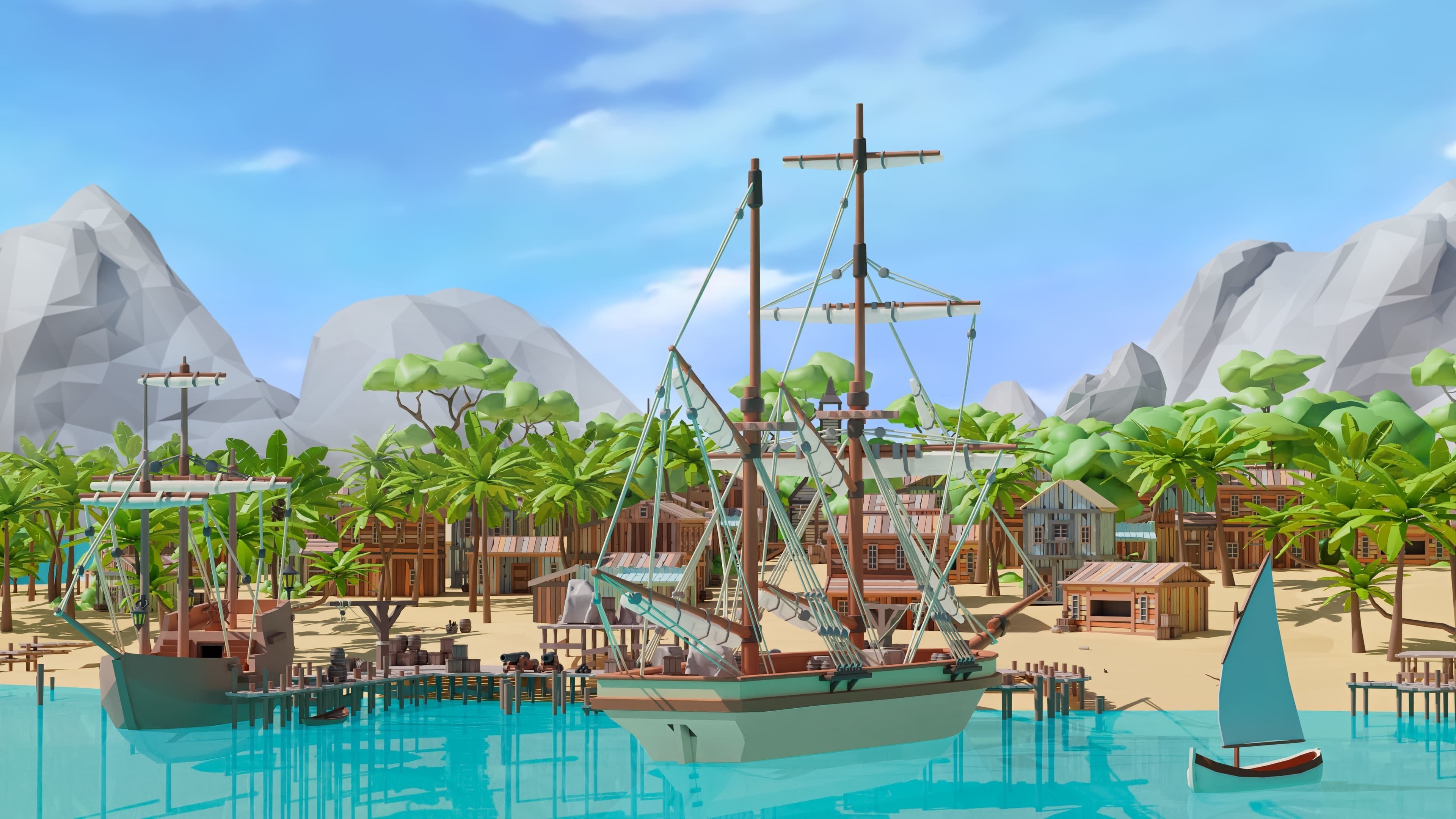 Pirates Low-poly 3D model_25