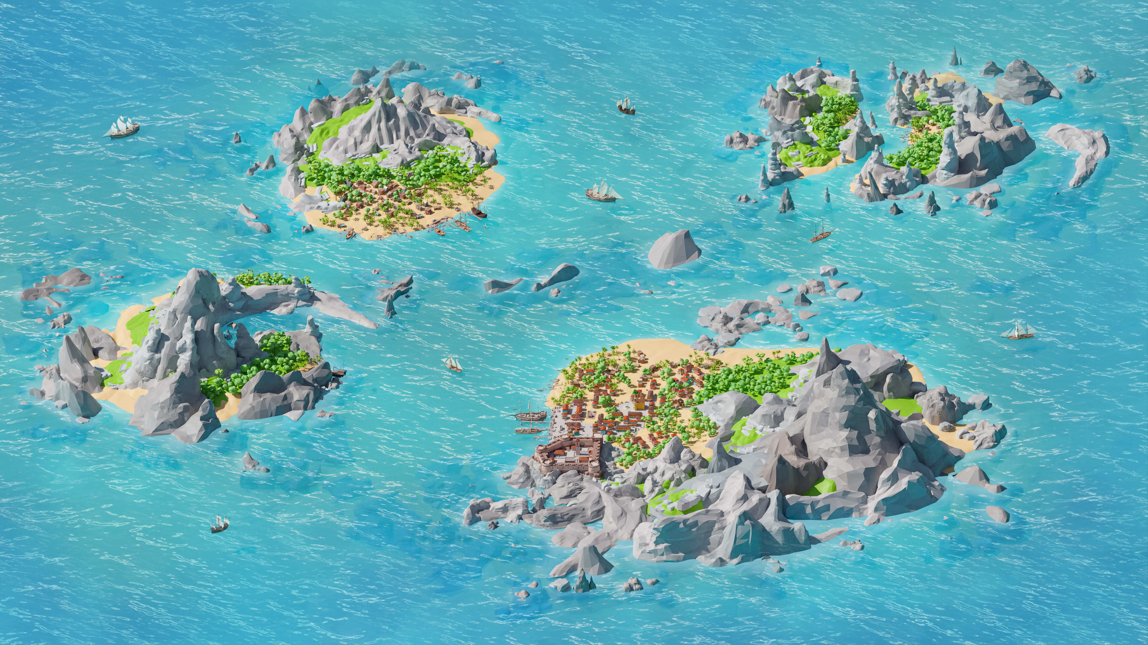 Pirates Low-poly 3D model_9