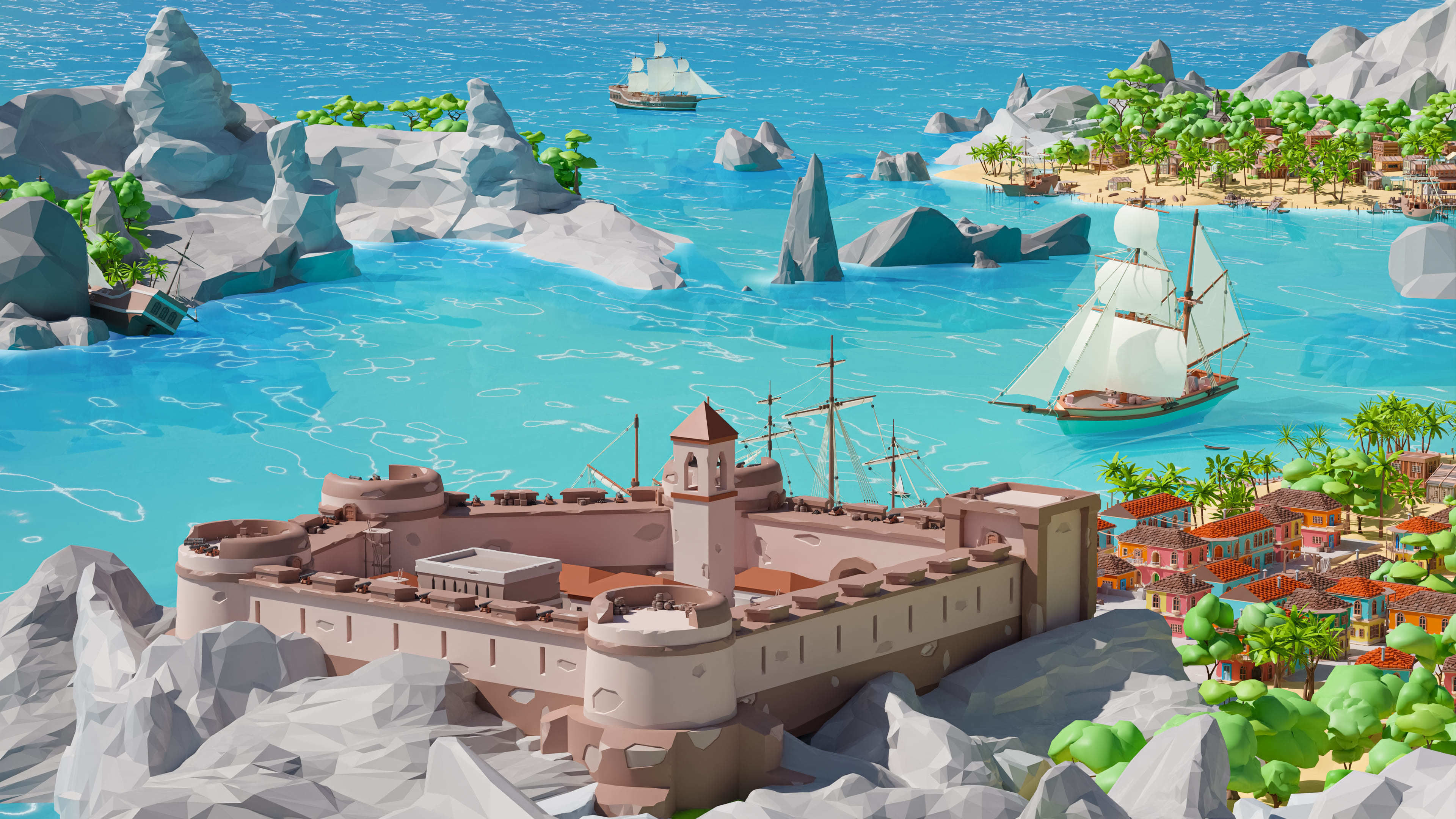 Pirates Low-poly 3D model_20