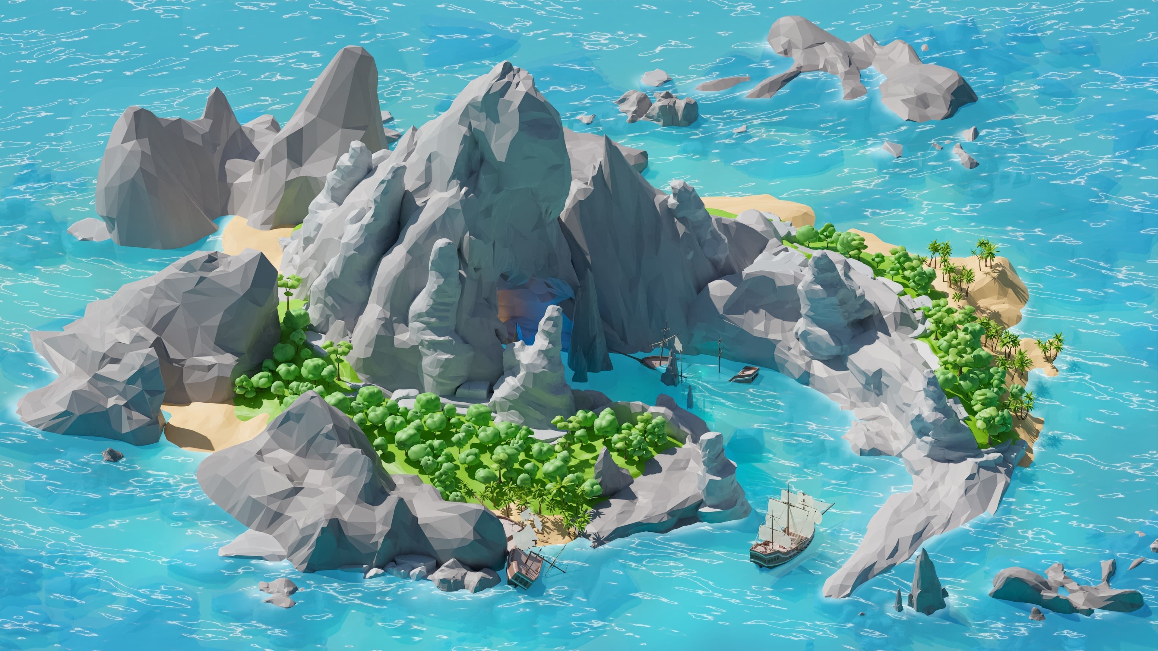 Pirates Low-poly 3D model_3