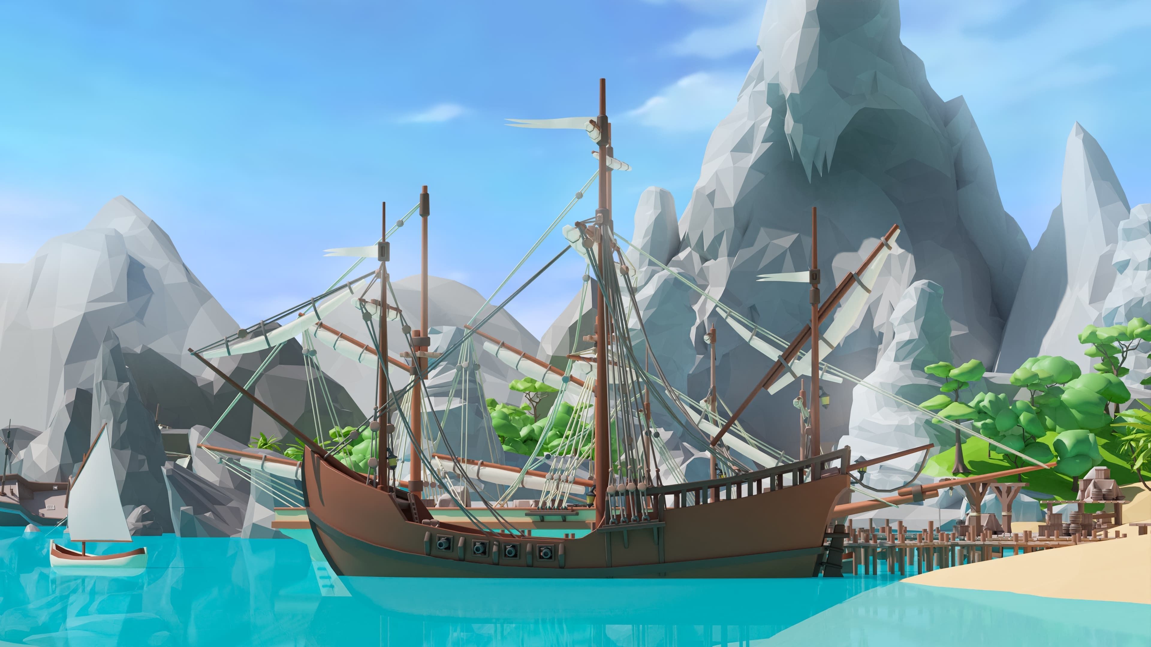 Pirates Low-poly 3D model_23