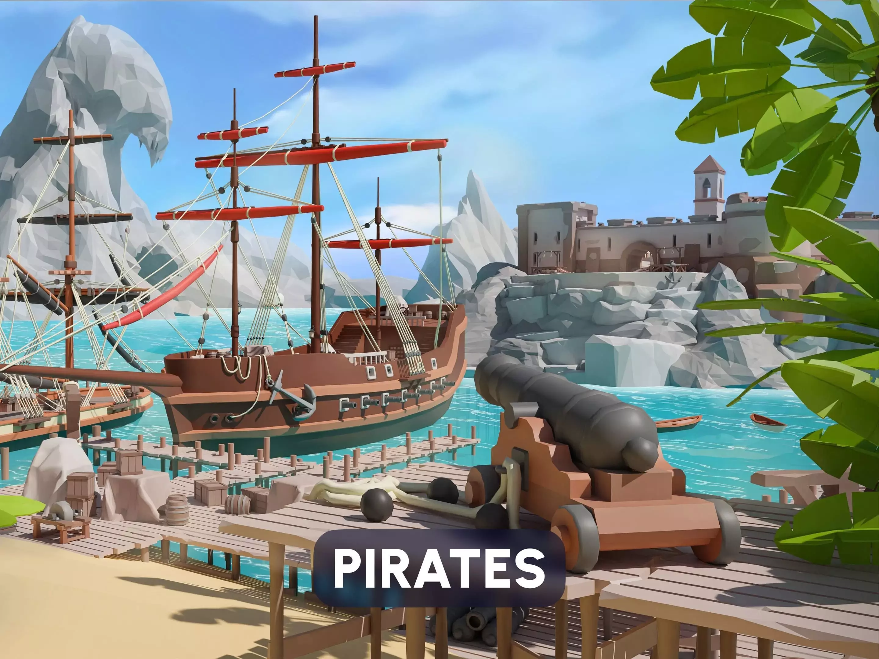 Pirates Low-poly 3D model_0