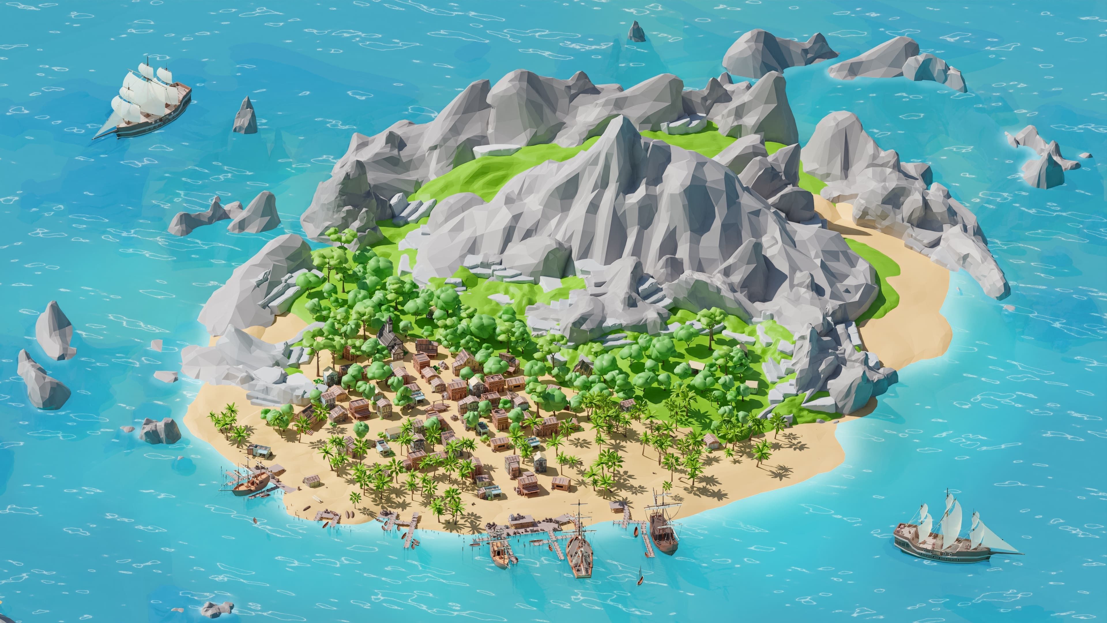 Pirates Low-poly 3D model_12