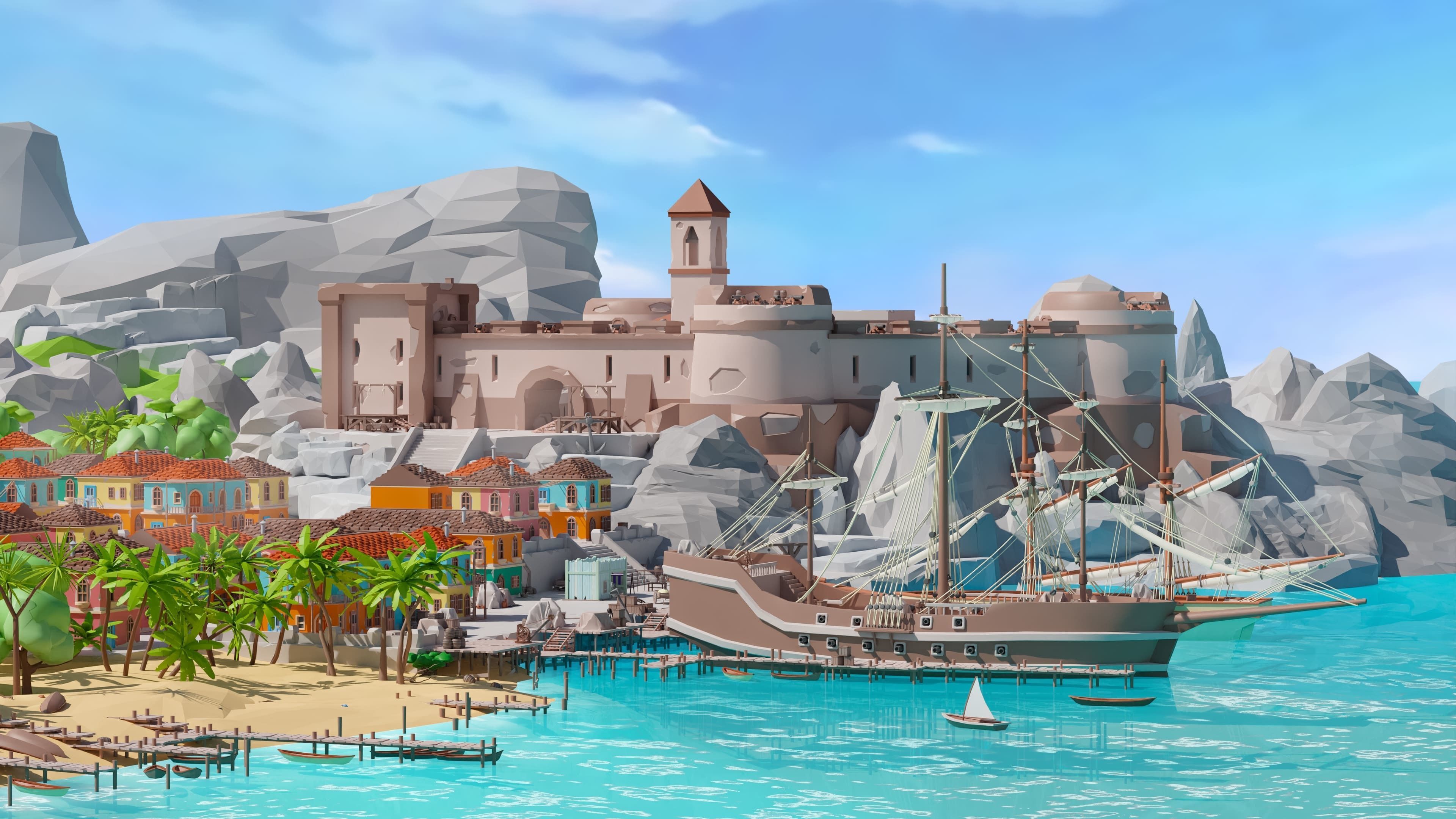 Pirates Low-poly 3D model_4