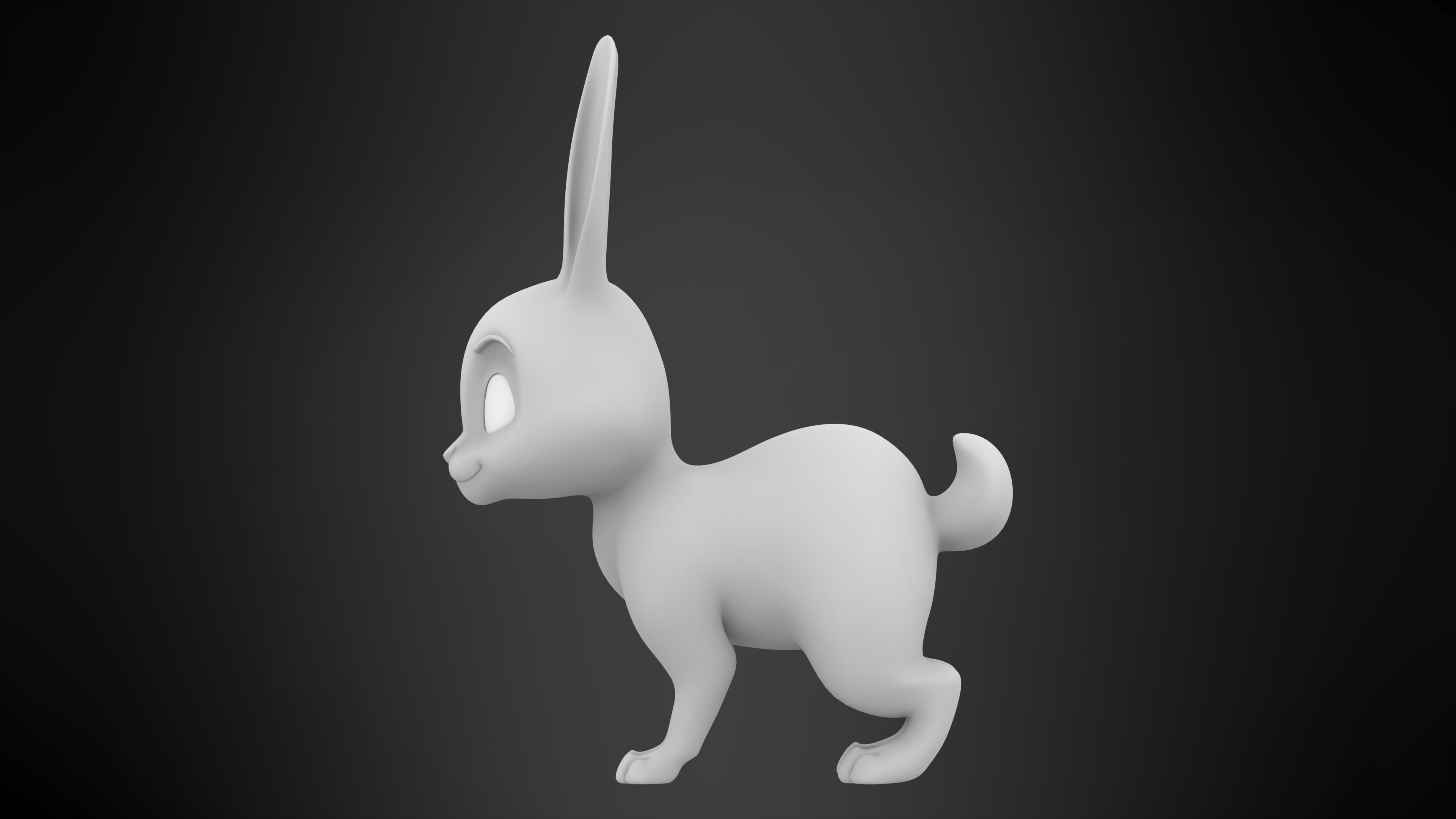 Bunny Low-poly 3D model_7