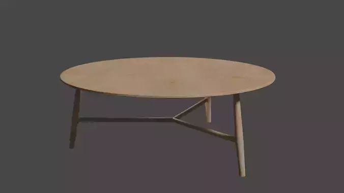 wooden table 3d model low poly 