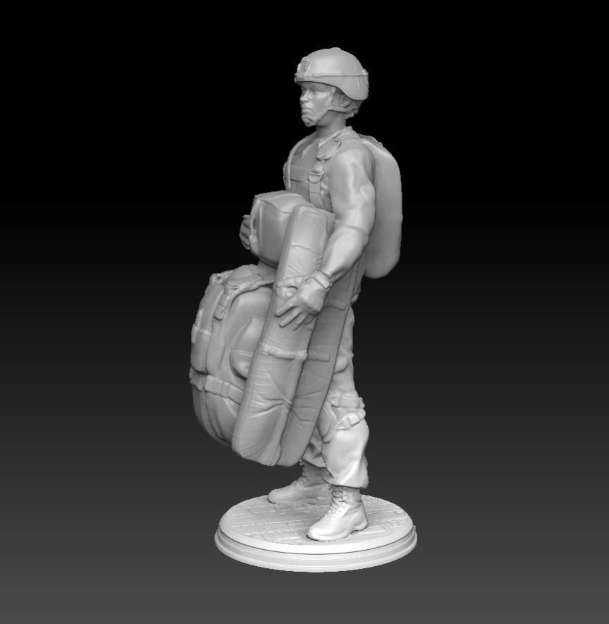 Female Paratrooper 3D print model_6