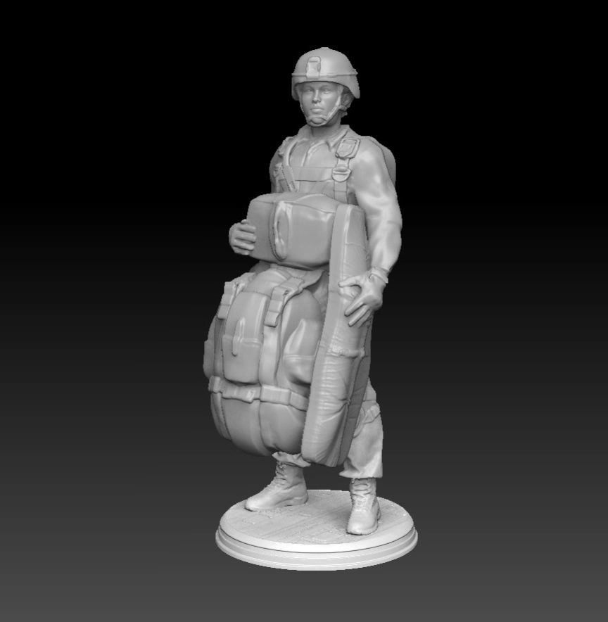 Female Paratrooper 3D print model_7