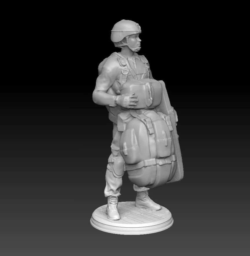Female Paratrooper 3D print model_2