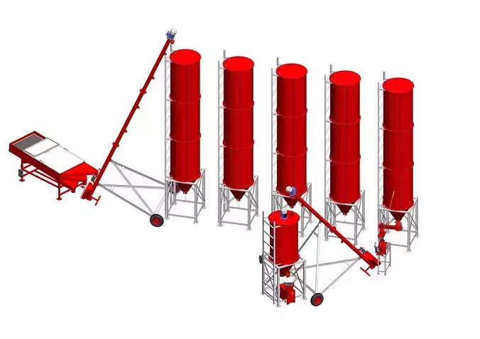 WG 4000 Feed pelletizer line Low-poly 3D model