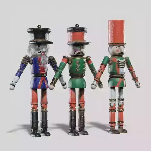 Nutcracker toy Rigged 3D model