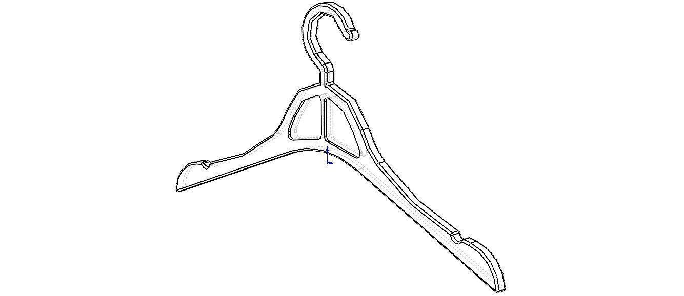 Plastic Clothes Hanger 3D print model_3