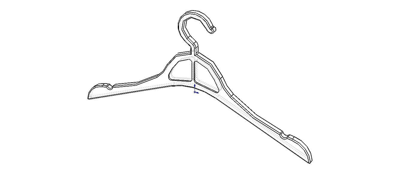 Plastic Clothes Hanger 3D print model_11