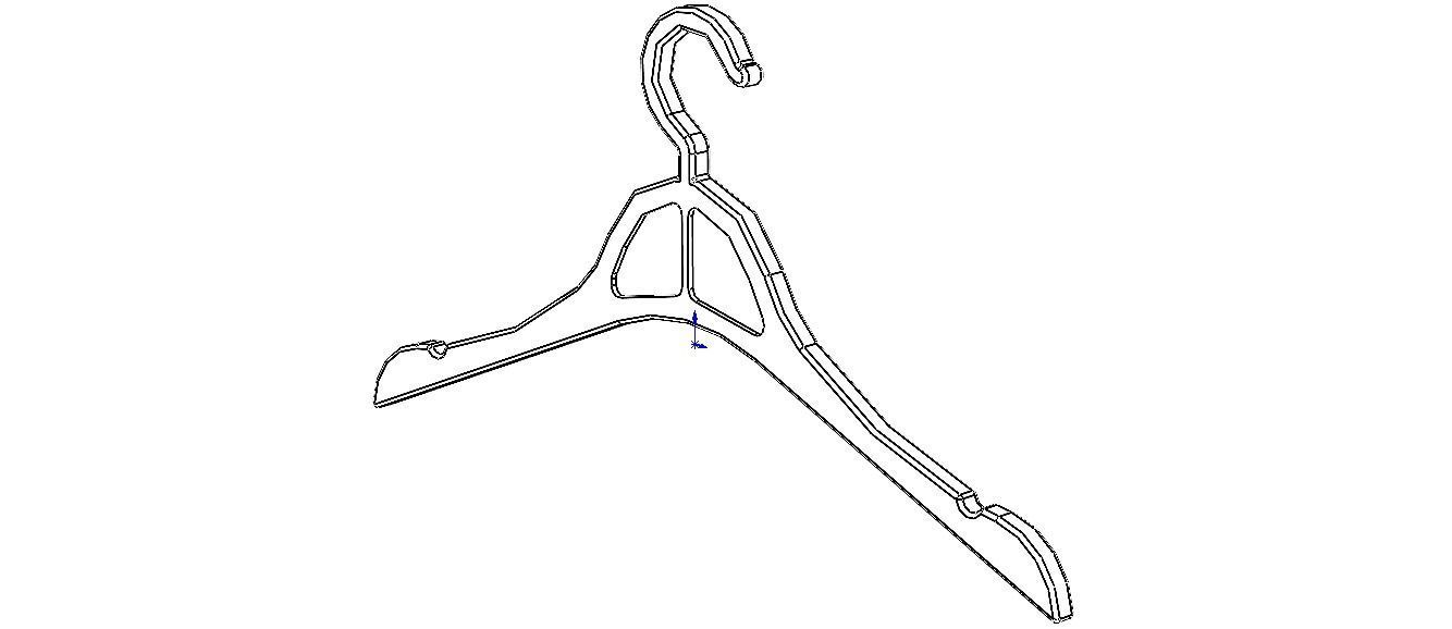 Plastic Clothes Hanger 3D print model_2