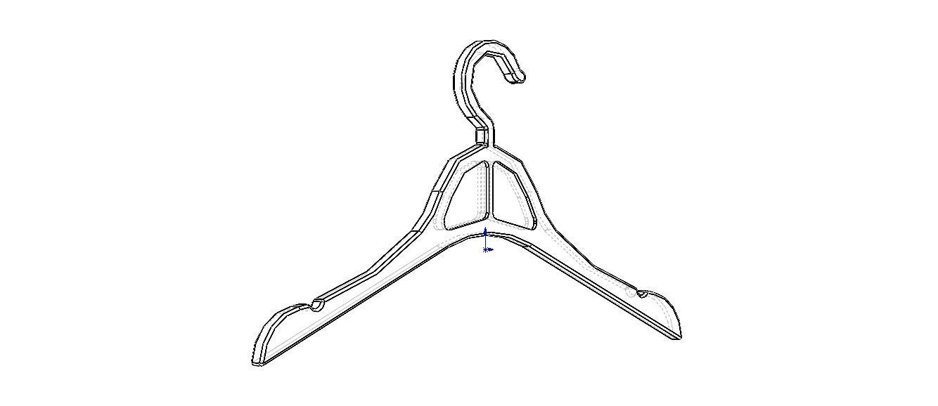 Plastic Clothes Hanger 3D print model_31