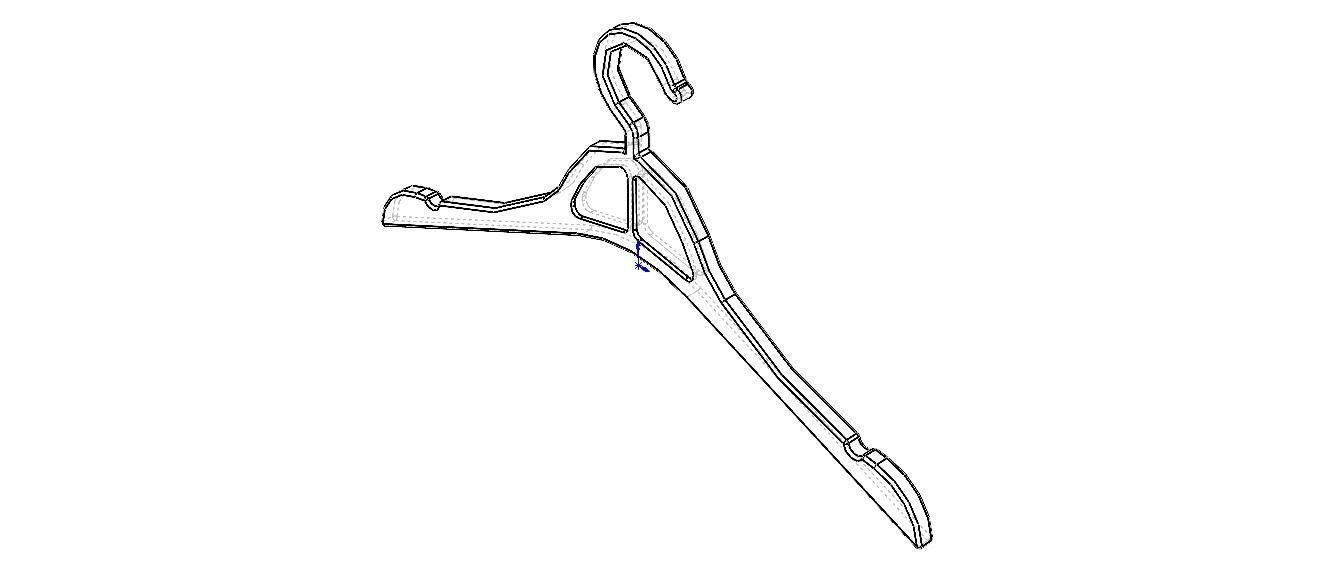 Plastic Clothes Hanger 3D print model_7