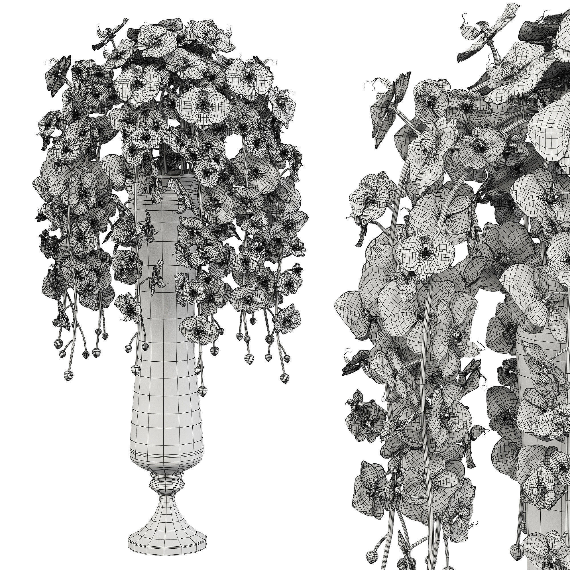 Orchid bouquet for interior 3D model_2