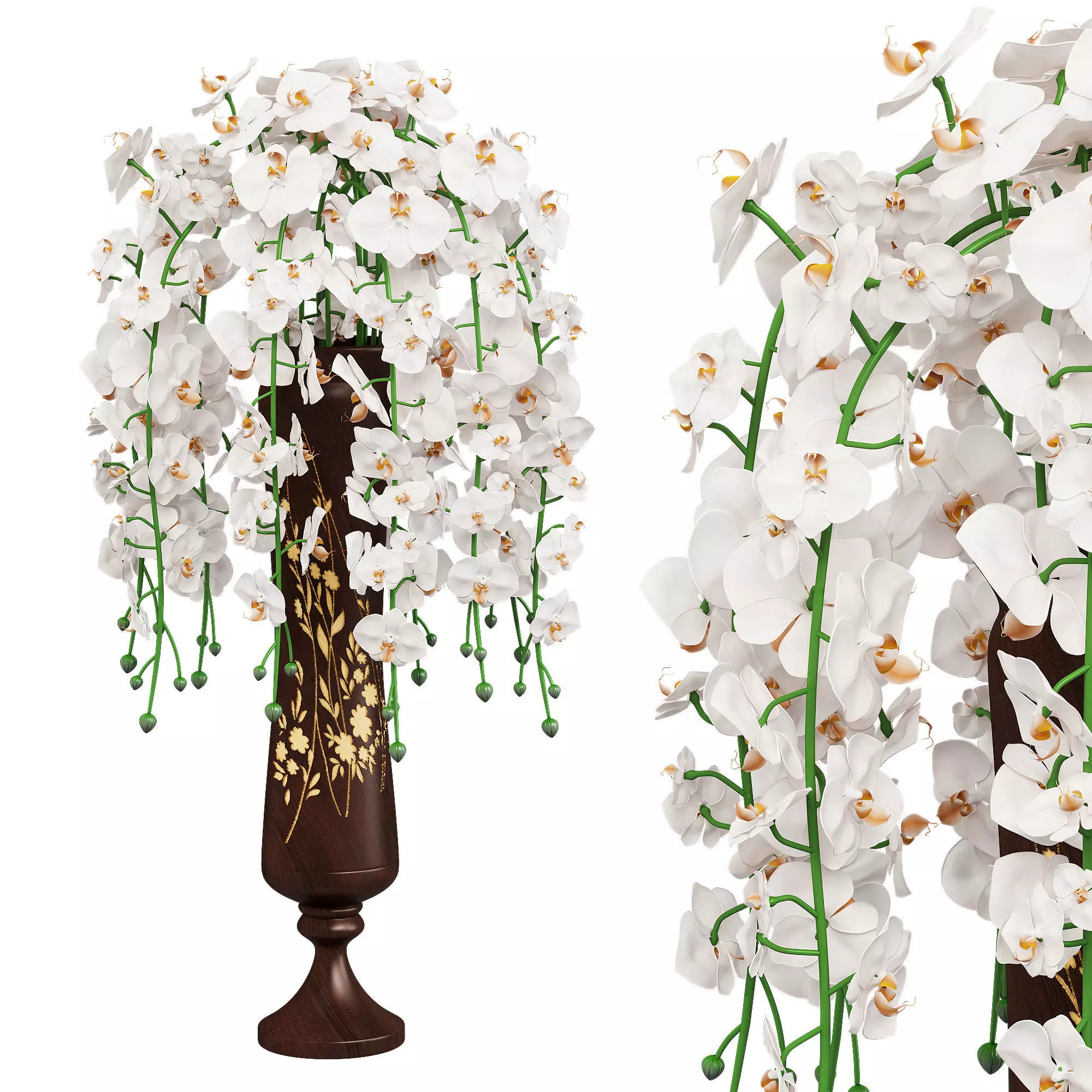 Orchid bouquet for interior 3D model_0