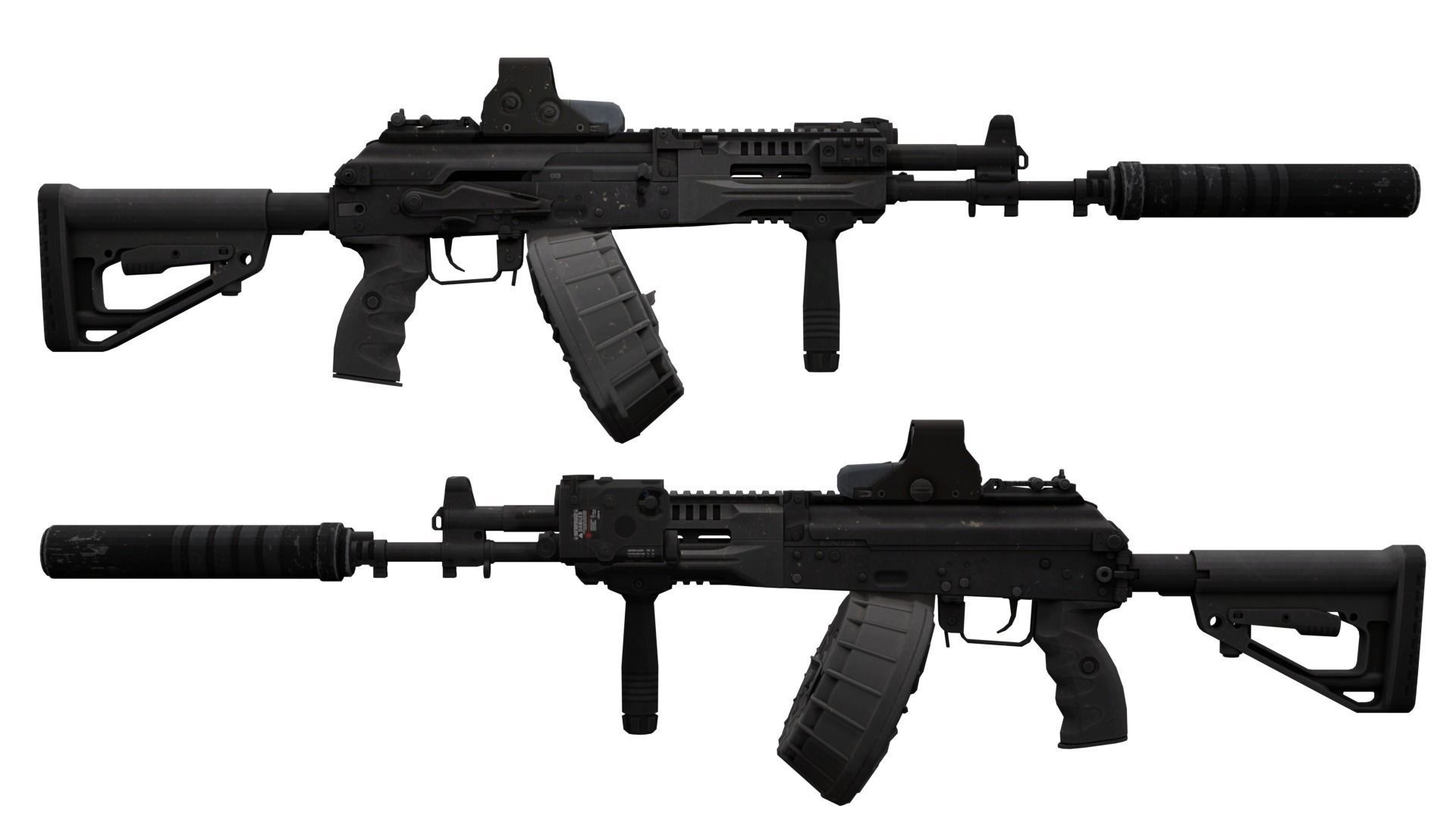 Kalashnikov AK-12 Low-poly 3D model_1