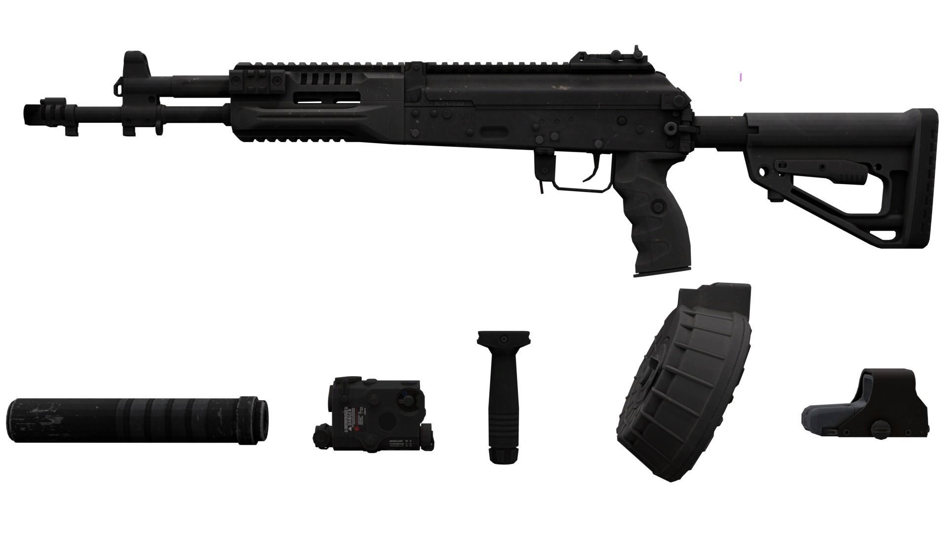 Kalashnikov AK-12 Low-poly 3D model_3