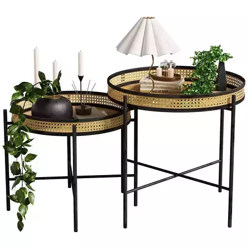 Table bouquet and items 3D model