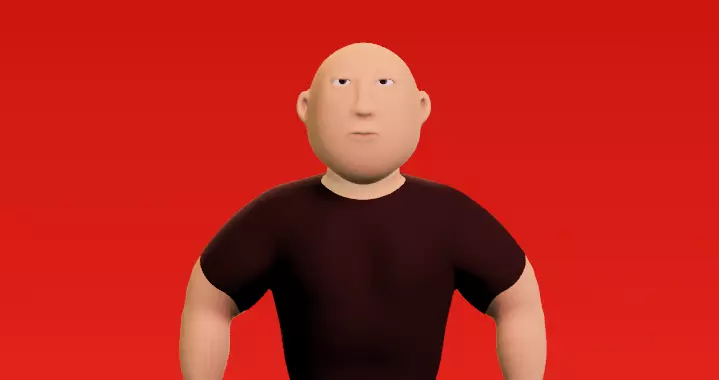 baldy Low-poly 3D model_0