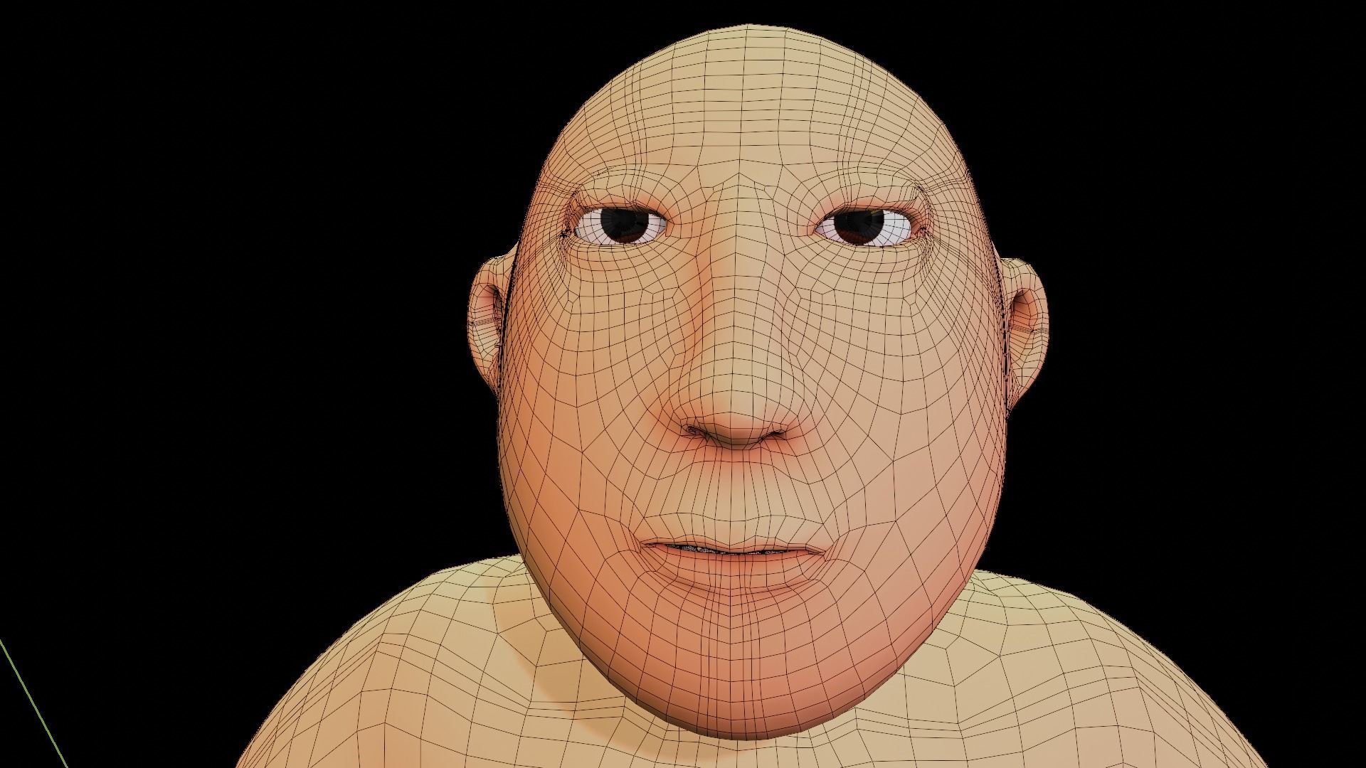 baldy Low-poly 3D model_4