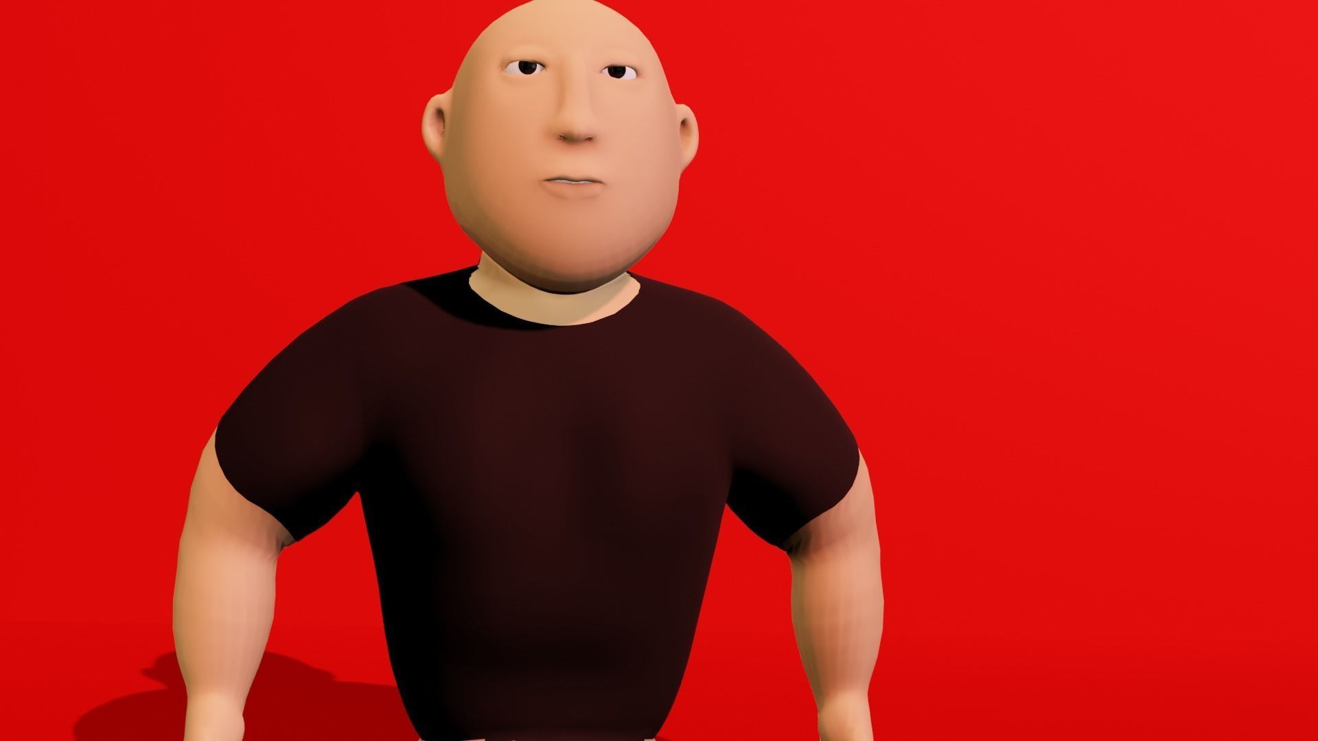 baldy Low-poly 3D model_3
