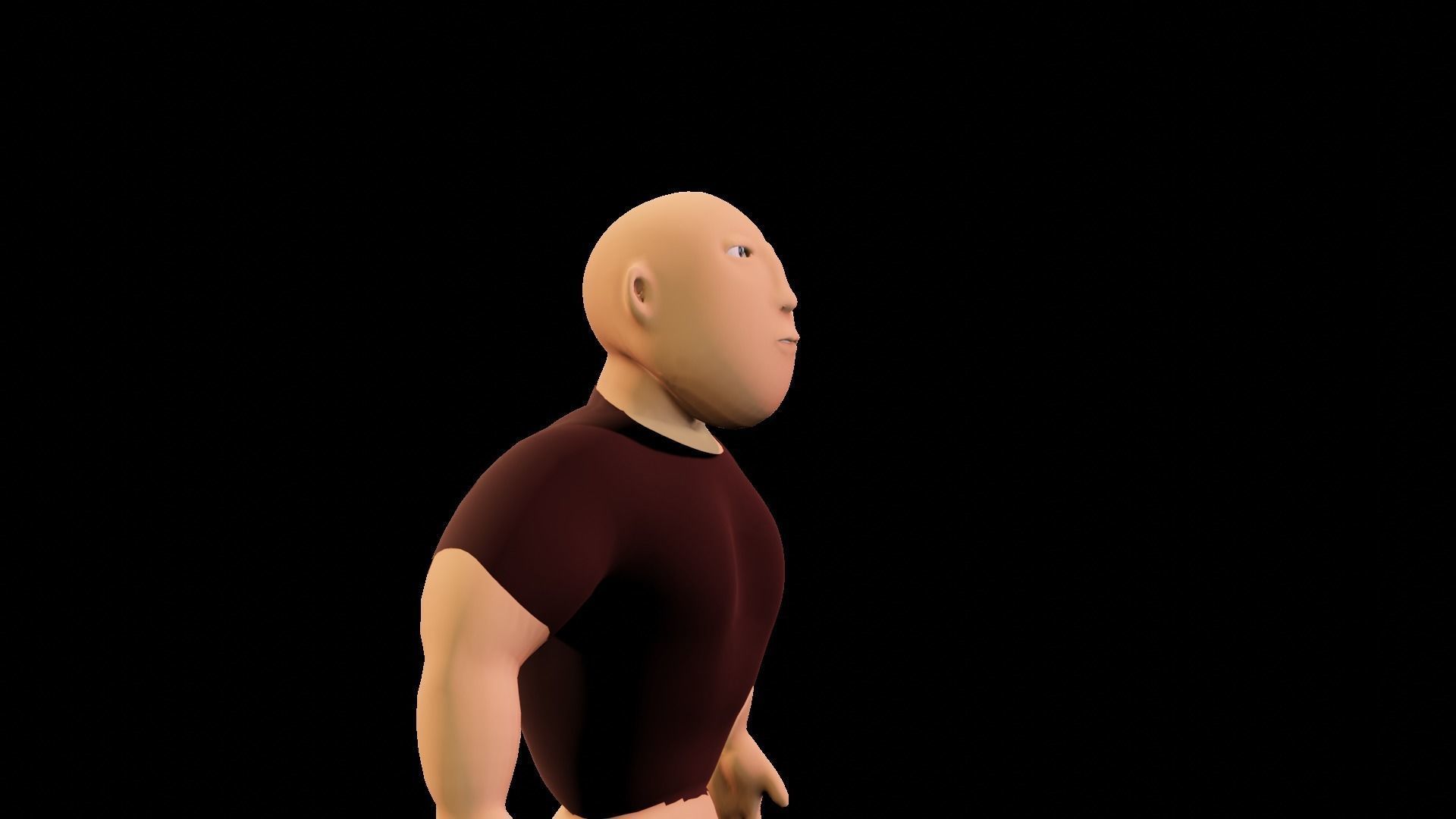 baldy Low-poly 3D model_2