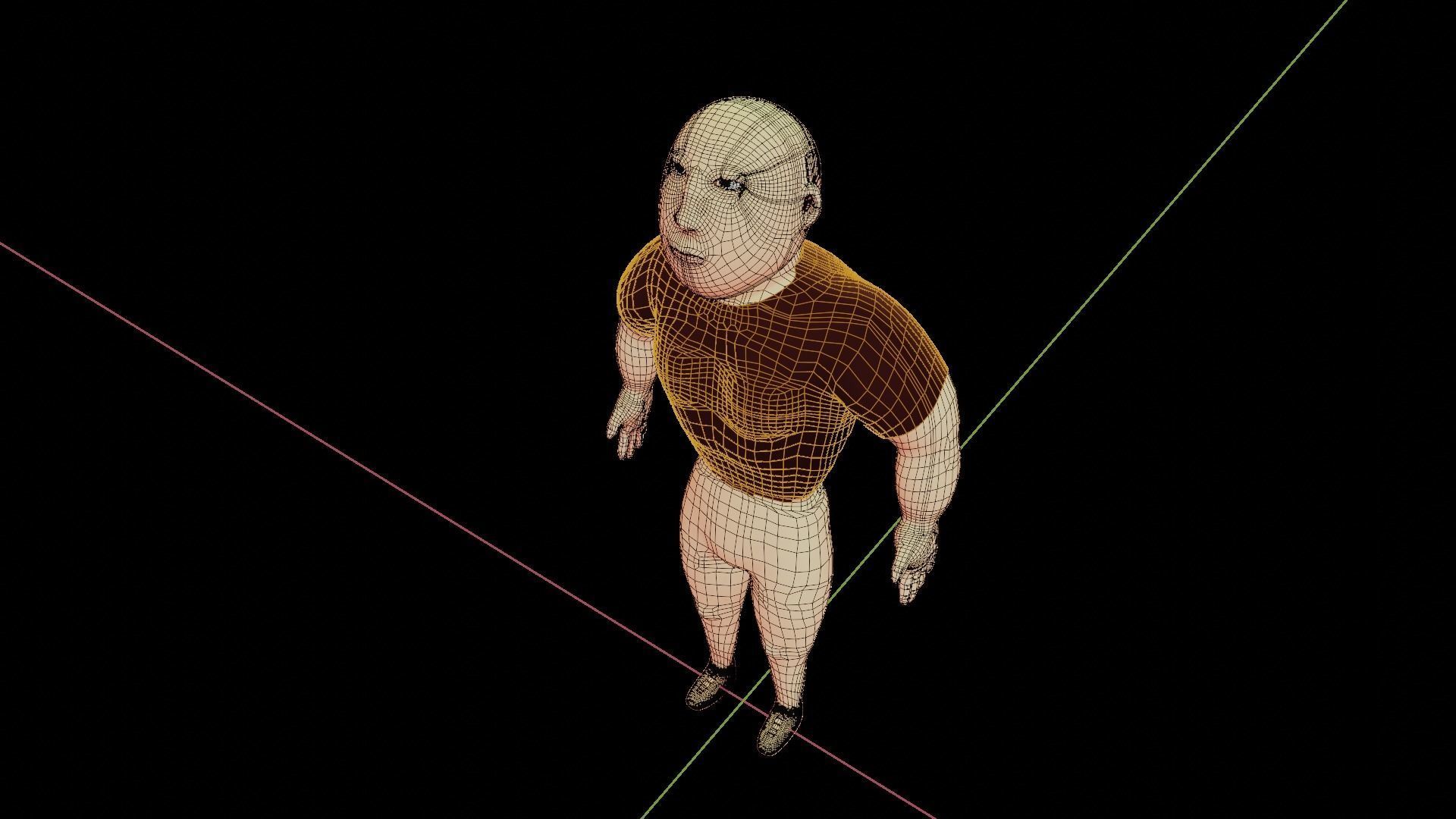 baldy Low-poly 3D model_1