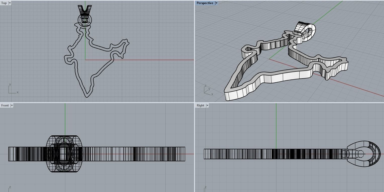 India map pendant 3D print model_8