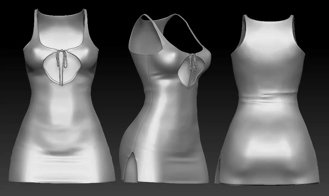 OFLSL14 - Hazel Dress Low-poly 3D model_0
